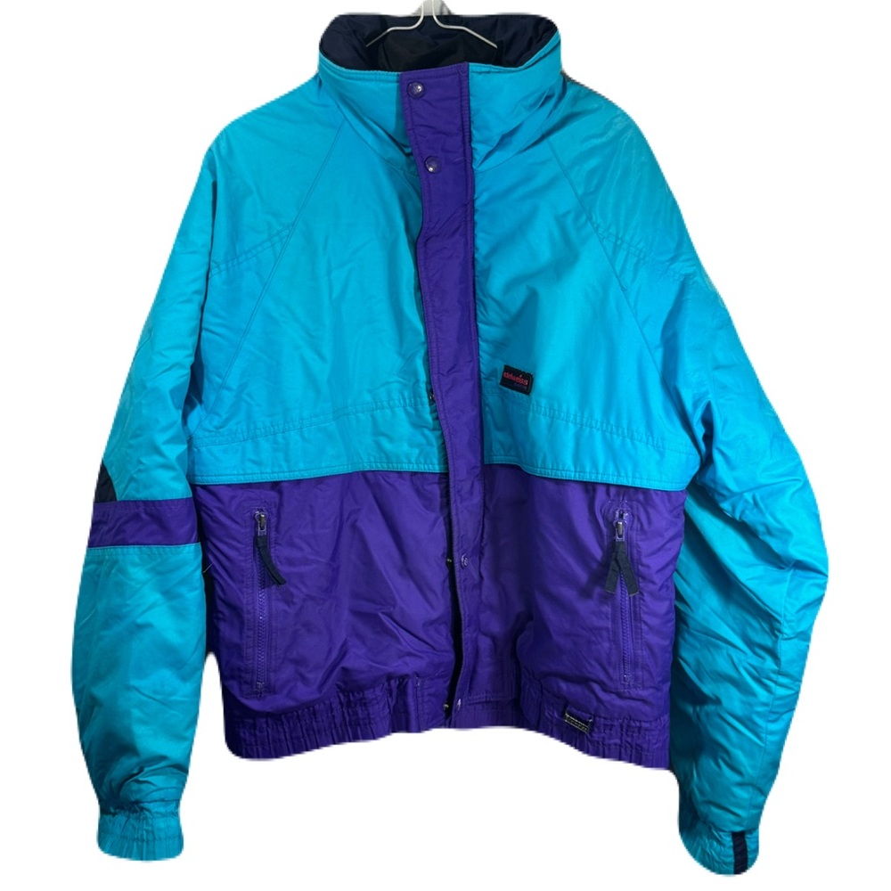 Vintage Edelweiss Ski Snow Jacket Purple Teal Size Medium